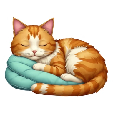 full body colourful light patched calico tabby cat sleeping sticker