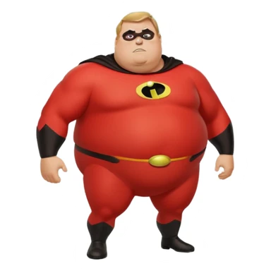  fat mr incredible  with green instead of red farting with giant green fart cloud sticker