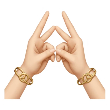 Two hands interlocking peace signs. Like two of these emojis ✌️ only horizontal. And they are locking with each other  sticker