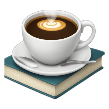A cup of coffee on books sticker