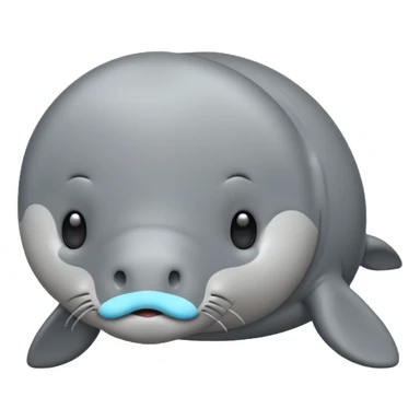 manatee emoji iphone style sticker