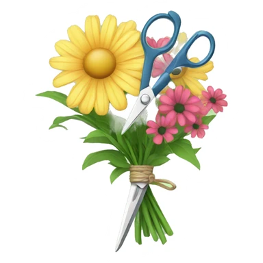 A flower bouquet of scissors sticker