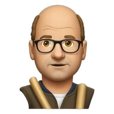 george costanza using baseball bat portrait sticker