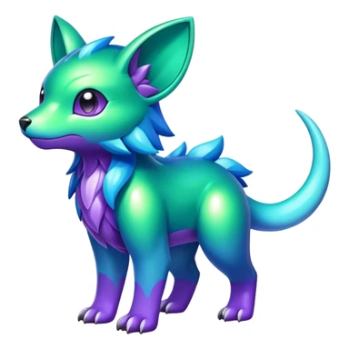 Shiny epic green blue and purple animal-fakemon sticker