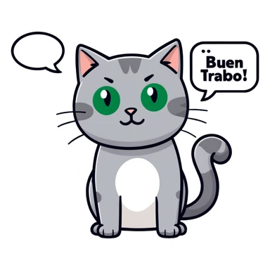 Gato diciendo buen trabajo sticker