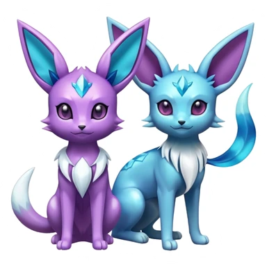 Shiny colorful Glaceon Espeon Pokémon sticker