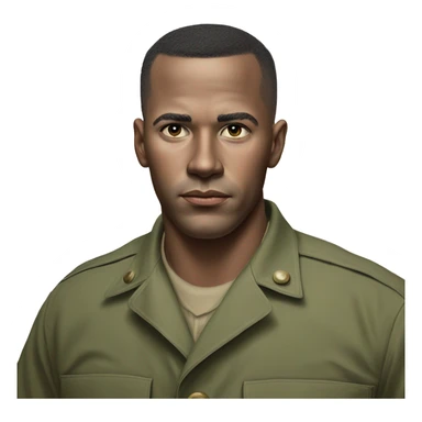 photorealistic serious us soldier 1960s sticker