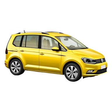 Yellow Volkswagen Touran MPV at 3/4 angle sticker