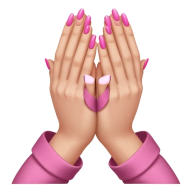 brown prayer hands with pink nails  sticker