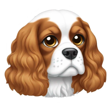 I need a face of my cavalier king charles spaniel dog. Colors white and light brown.  sticker