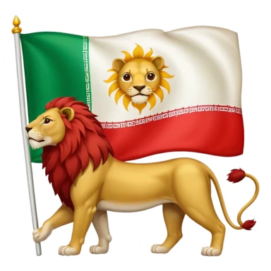Iranian flag with lion and sun sticker