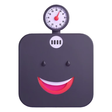 bathroom scale with a big happy face in the center sticker