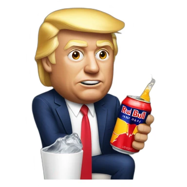trump drinks red bull sticker
