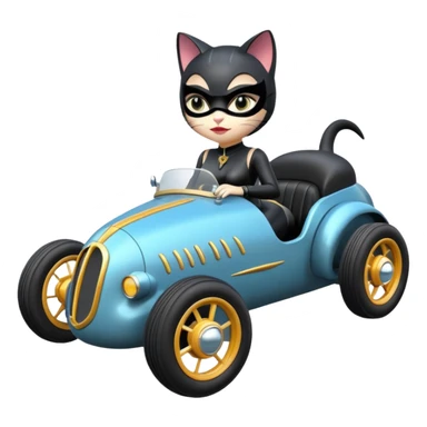 Hot rod Cat Woman’s antique futuristic Catmobile rc car  sticker
