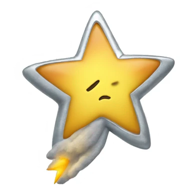 Take the apple shooting star emoji but make it silver sticker