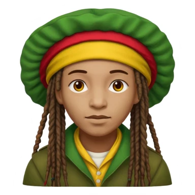 Jamaican dreads with a Jamaican bonnet no person just the hair sticker