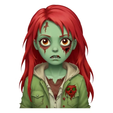 i want a zombie girl emoji with long red hair sticker