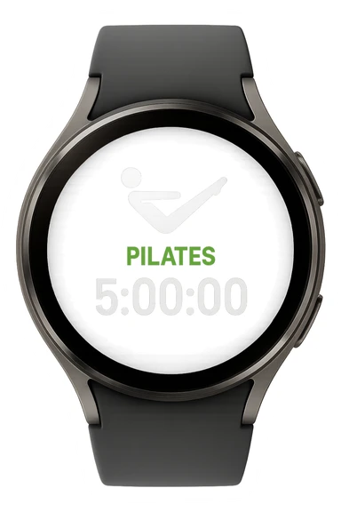 smartwatch con modalità attiva di pilates che segna 5 ore di pilates, REALISTICA 4K sticker