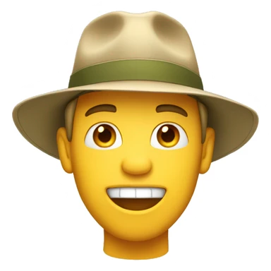 white guy in safari hat singing sticker