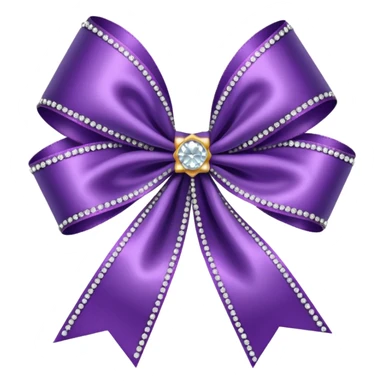 purple ribbon with diamonds sticker
