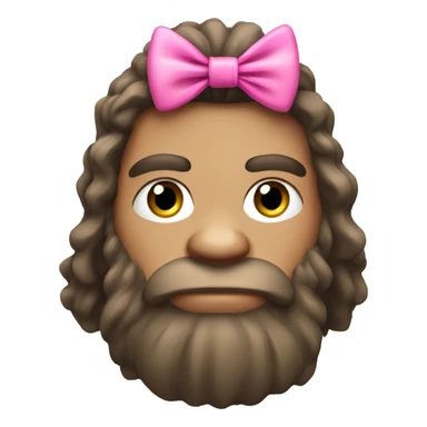 Caveman with pink bow sticker