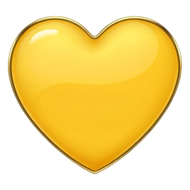 yellow heart with a gold outline sticker