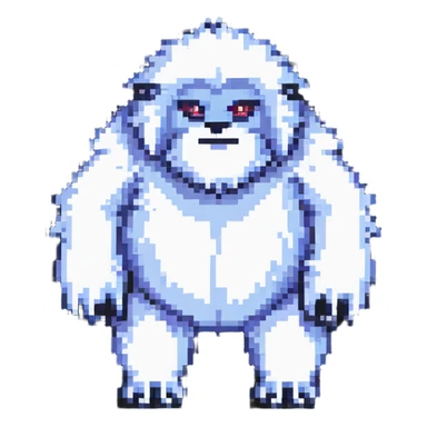 grumpy fluffy yeti with claws sticker