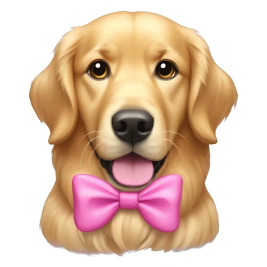 golden retriever with a pink bow  sticker
