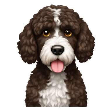 brown portuguese water dog full body  sticker