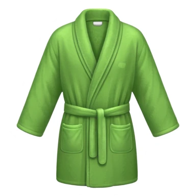 a green bath robe sticker