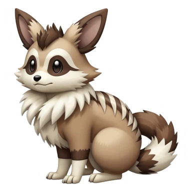 zigzagoon-Eevee-linoone-furret-Fakémon-hybrid-creature (full body)  sticker
