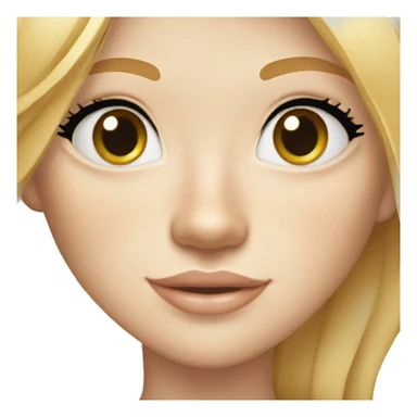 white strawberry blond haired girl with layers and long hair. she has freckles and is wearing a black top sticker