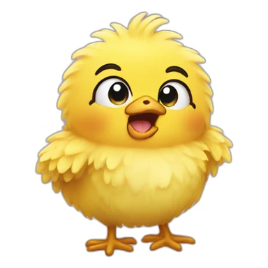 yellow fluffy chick laughing crying sticker