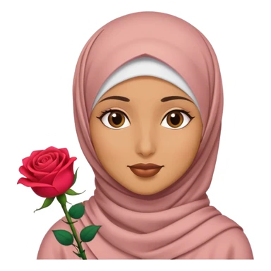 hijabi girl rose sticker