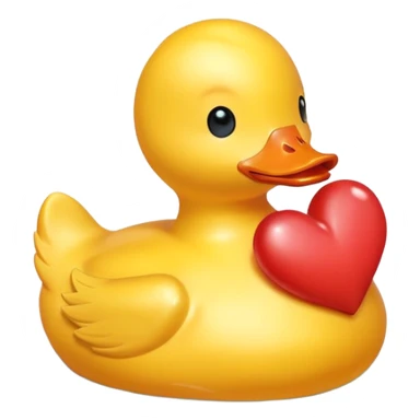 rubber duck heart sticker