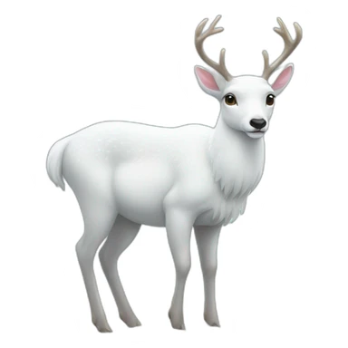 white deer in the snow sticker