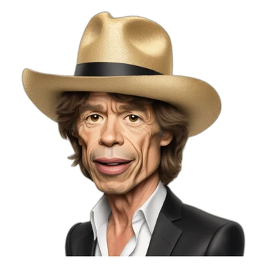 mick jagger con sombrero sticker