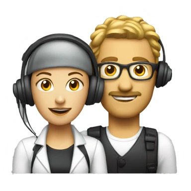 Stage manager with a headset girl white sticker