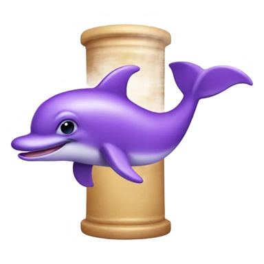 Purple dolphin sticker