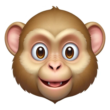 Cinematic Cheeky Macaque Portrait Emoji, Grinning mischievously with a tilted head and a playful smirk, showcasing a smart, agile build with soft, textured fur and wide, sparkling eyes pulling a funny face, Simplified yet strikingly expressive features, highly detailed, glowing with a warm, vibrant radiance, high shine, spirited and impish, stylized with an air of cheeky primate mischief, focused and teasing, soft glowing outline, capturing the essence of a cheeky macaque that looks ready to jump out of the screen with playful charm! sticker