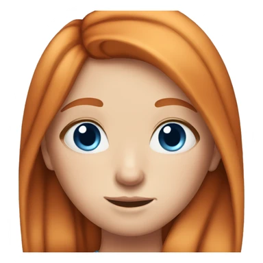 Straight ginger hair girl with blue eyes and freckles  sticker