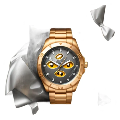 A hand watch in a delivery package sticker