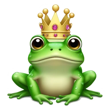 Frog wearing a princess crown  sticker