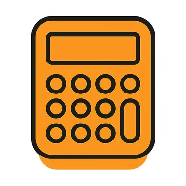 minimalist calculator icon, rounded corners, monochrome palette, subtle shadow, no text sticker