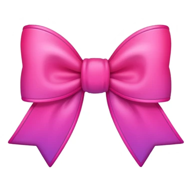 create an emoji for bow in neon pink color add outline in dark pink and colours should be gradient with bright neon sticker