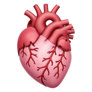 anatomic heart, light pink sticker