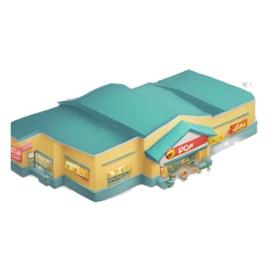 Shopping mart in the shape of a cat sticker