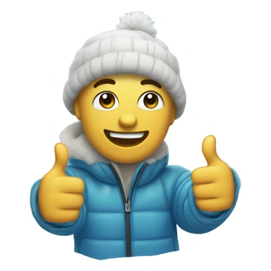 Put with thumbs up and snow sticker