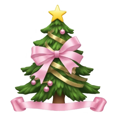 christmas tree with baby pink ribbons as decorations sticker