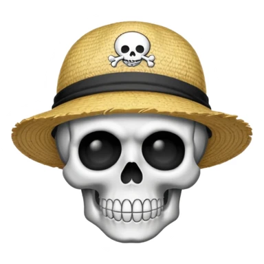 Luffy straw hat logo but.his head is a skull sticker